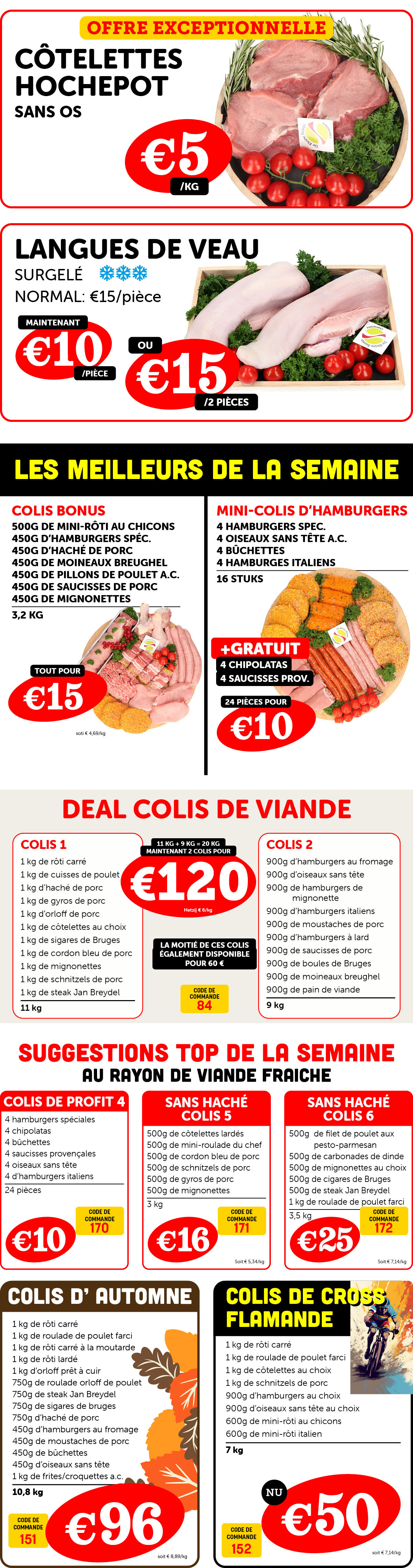 promotion de la semaine boucherie - De Kleine Bassin