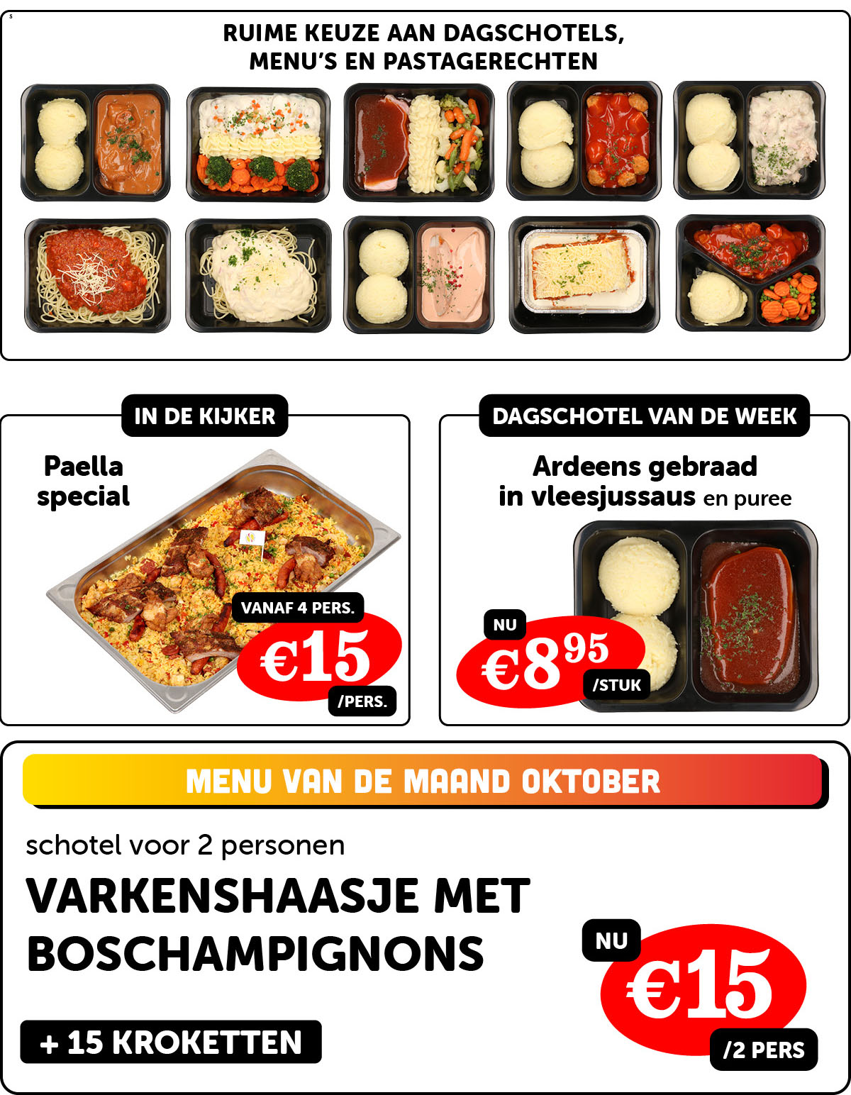 weekpromoties afdeling traiteur - De Kleine Bassin